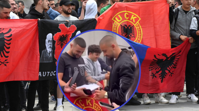 UČK zastava ispred nosa Vlahovića i Kostića! Šiptarski fudbaler izazvao skandal