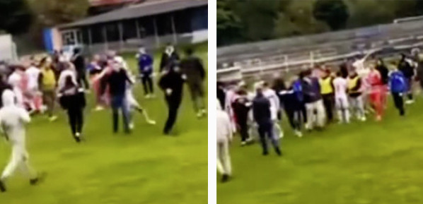 (VIDEO) Haos u srpskom fudbalu: Žestoka makljaža navijača i fudbalera, sevaju pesnice, ne zna se ko koga bije