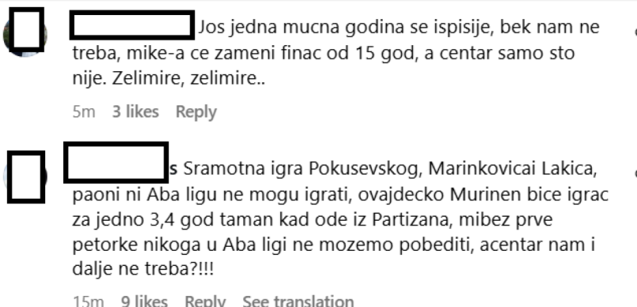 Komentari navijača Partizana
