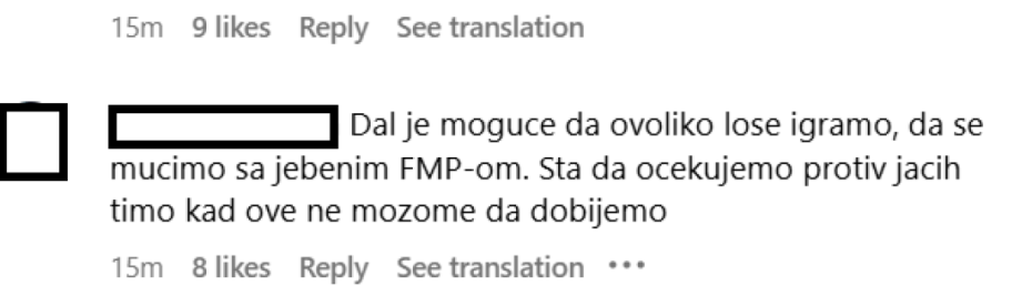 Komentari navijača Partizana