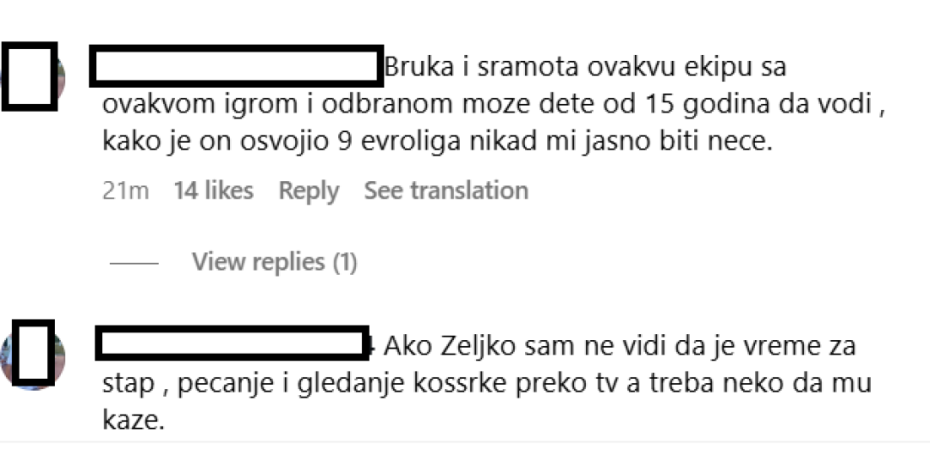 Komentari navijača Partizana