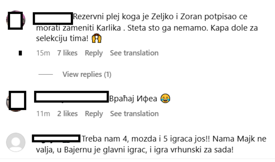 Komentari navijača Partizana