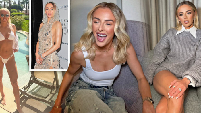 Ju, Bože! Bezobrazna plavuša golo telo prekrila mrežicom - Sve se vidi, "onu stvar" sakrila rukom (FOTO)