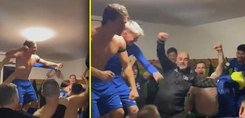 (VIDEO) Au, kakav hit! Usred Austrije gruva "Rado te se setim ljubavi stara", fudbaleri luduju u svlačionici