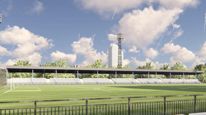 Železničar radi na modernizaciji stadiona: Radi se južna tribina, istok dobija krov (FOTO GALERIJA)