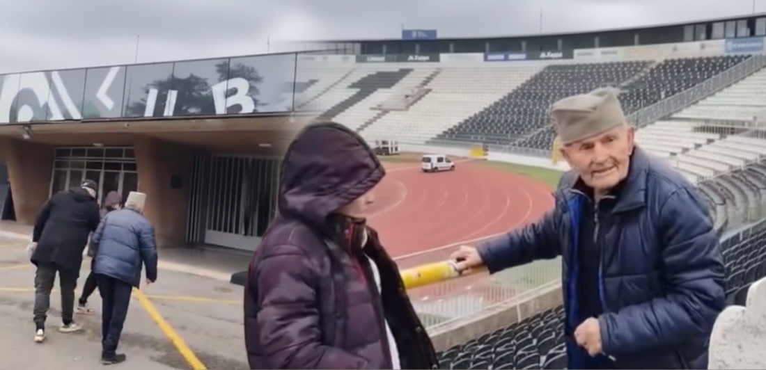 (VIDEO) Unuk odveo 96-godišnjeg deku prvi put na stadion Partizana: Njegova reakcija dirnula navijače