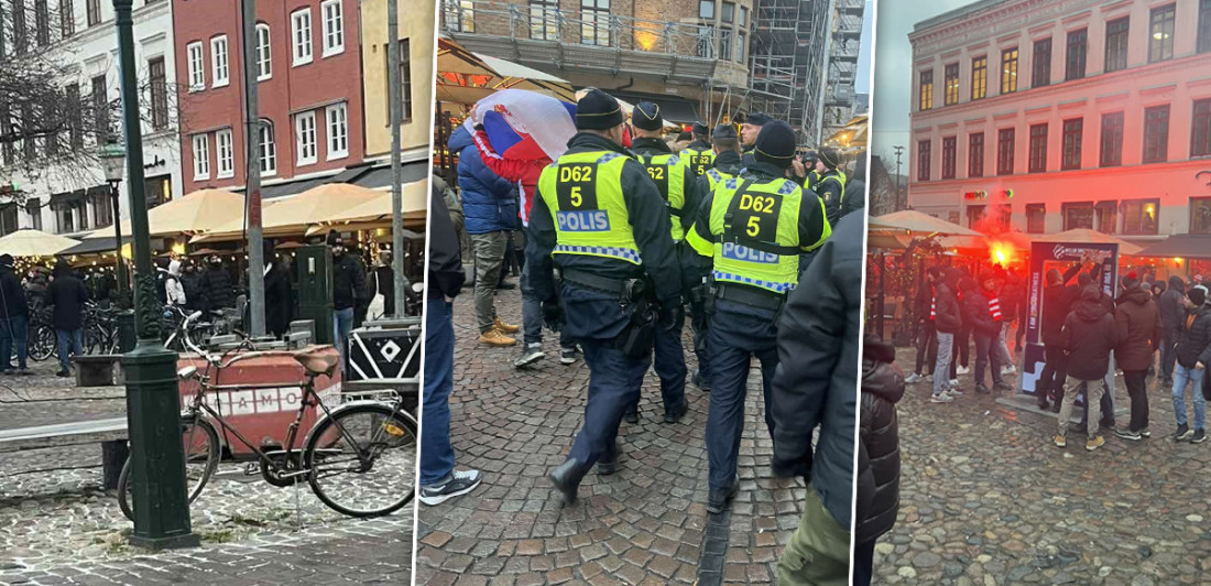 (FOTO/VIDEO) Opsadno stanje u Malmeu zbog navijača Zvezde: Jake policijske snage na svakom koraku