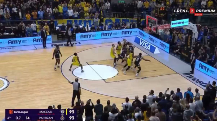 (VIDEO) Hladan tuš za Partizan: Pogledajte neverovatan koš Makabija za pobedu u poslednjoj sekundi