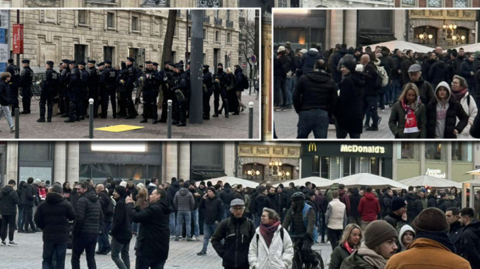 (FOTO/VIDEO) Policija okupirala Lil: Navijači Zvezde se okupljaju na trgu, pogledajte atmosferu uoči meča