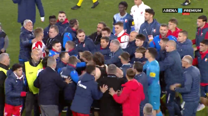 Skandal! Tuča fudbalera Zvezde i Vojvodine po završetku finala Kupa Srbije (VIDEO)