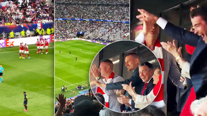 Pivo u ruci, šal Arsenala oko vrata! Jokić u Budimpešti prati finale Lige šampiona (VIDEO)