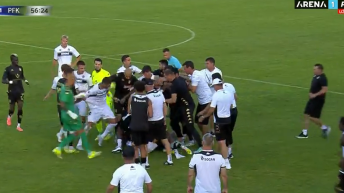 Epska sramota! Opšta tuča na utakmici Partizana, pesnice sevale na sve strane (VIDEO)
