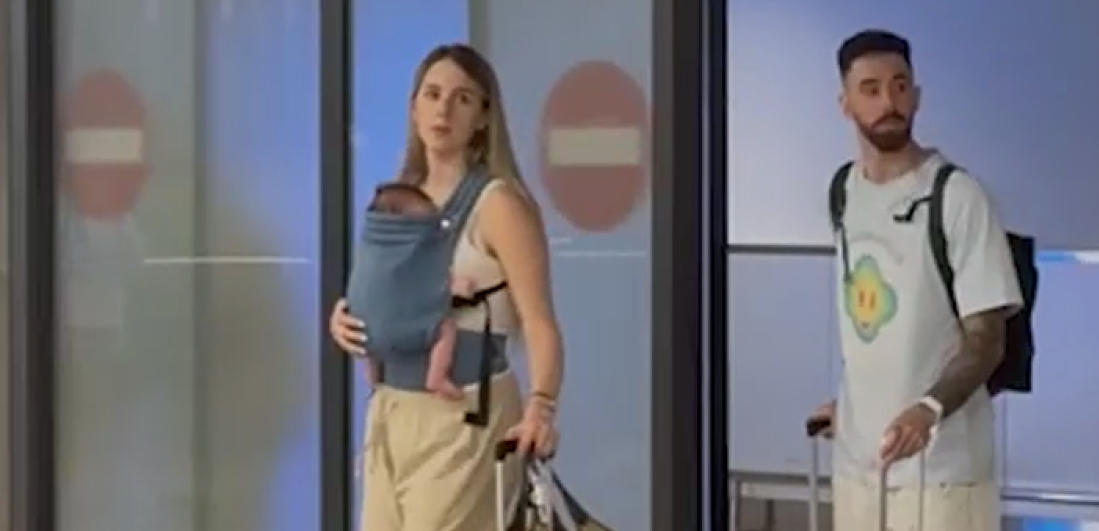 Milica prvi put u Beogradu sa sinom Teom: Sve oči uprte u suprugu Luke Vildoze i bebu (VIDEO)