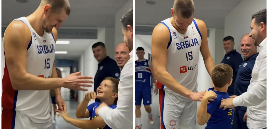 Suze same teku! "Hajde, pa da osvojite zlato": Sin Edina Avdića sreo Jokića, ove reči slamaju srca (VIDEO)