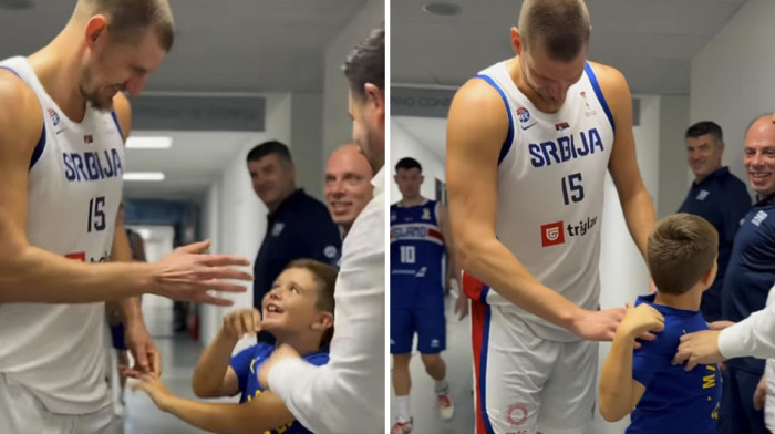 Suze same teku! "Hajde, pa da osvojite zlato": Sin Edina Avdića sreo Jokića, ove reči slamaju srca (VIDEO)